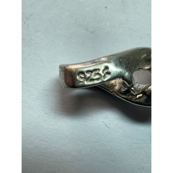 Estate Sterling Silver 925 Pendant Twisted Design CZ Accent, 1.19in, 2.3g, No Ch - Picture 5 of 8